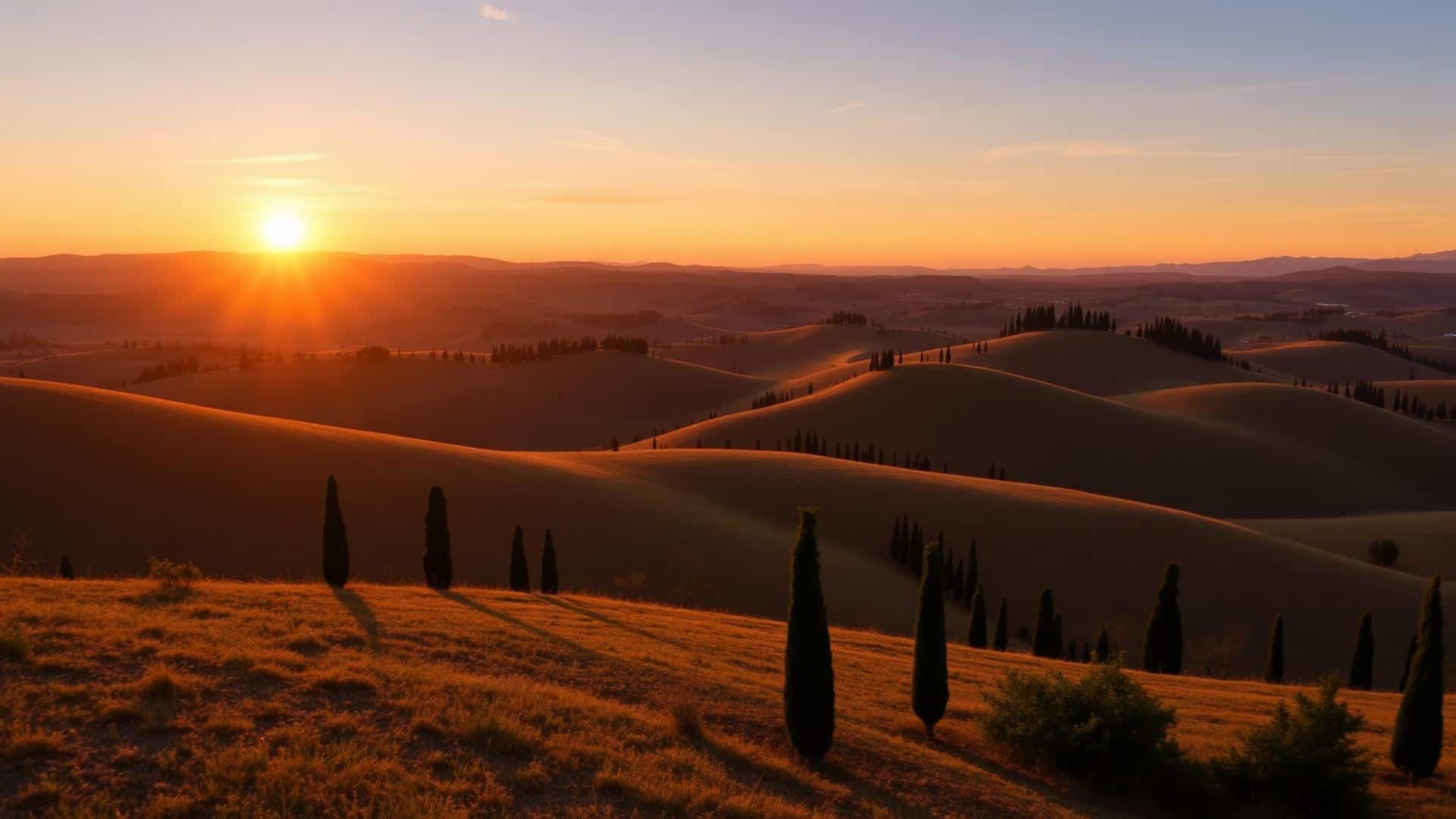Tramonto sulle colline toscane