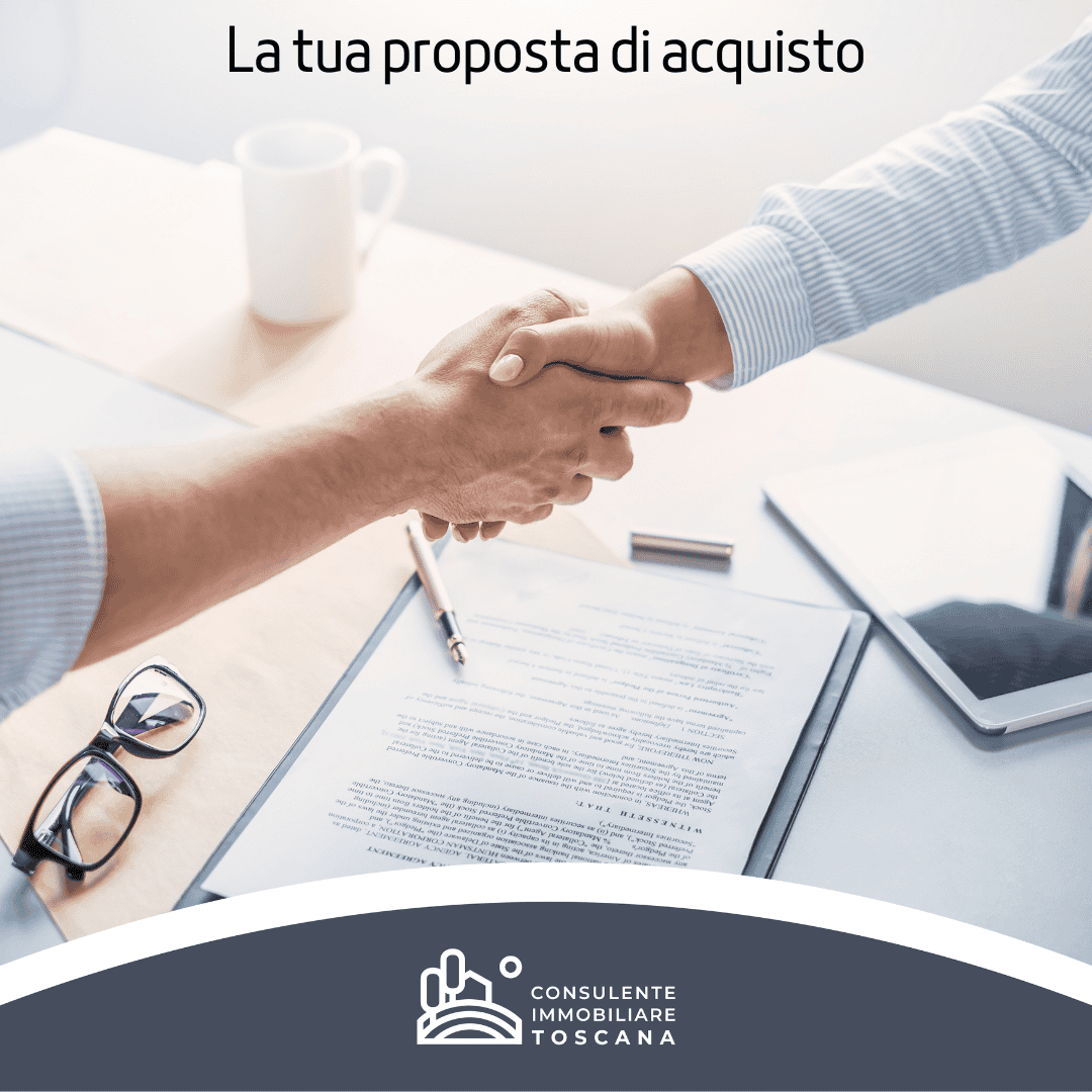 Stretta di mano sopra una proposta di acquisto